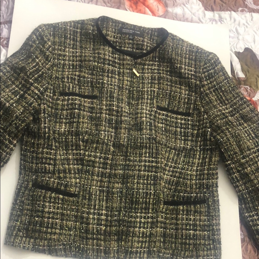 Women's Tweed Jacket - Black and Gold blazer